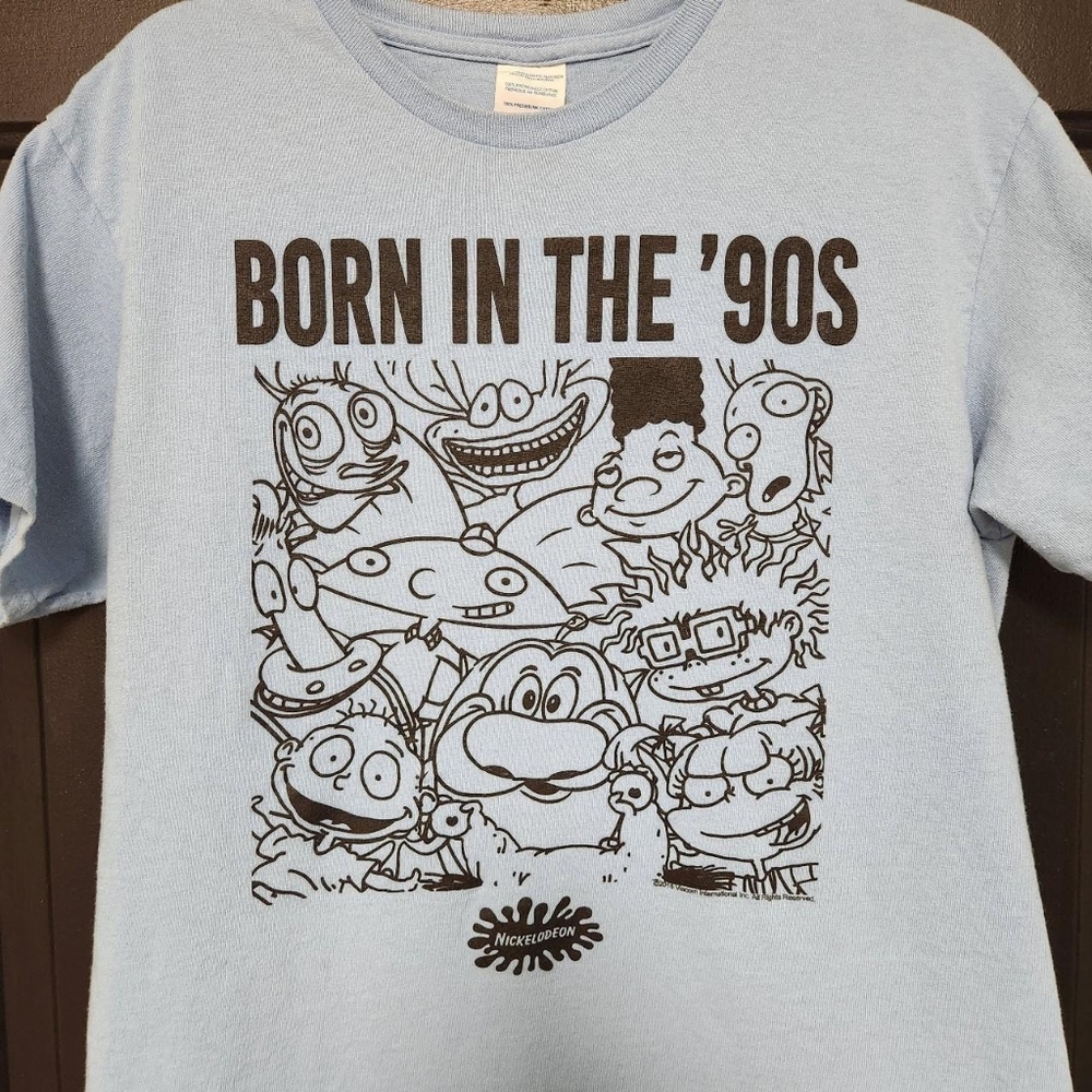 Nickelodeon Born in the 90’s Blue Modern T Shirt Mens Medium Hey Arnold‎ …